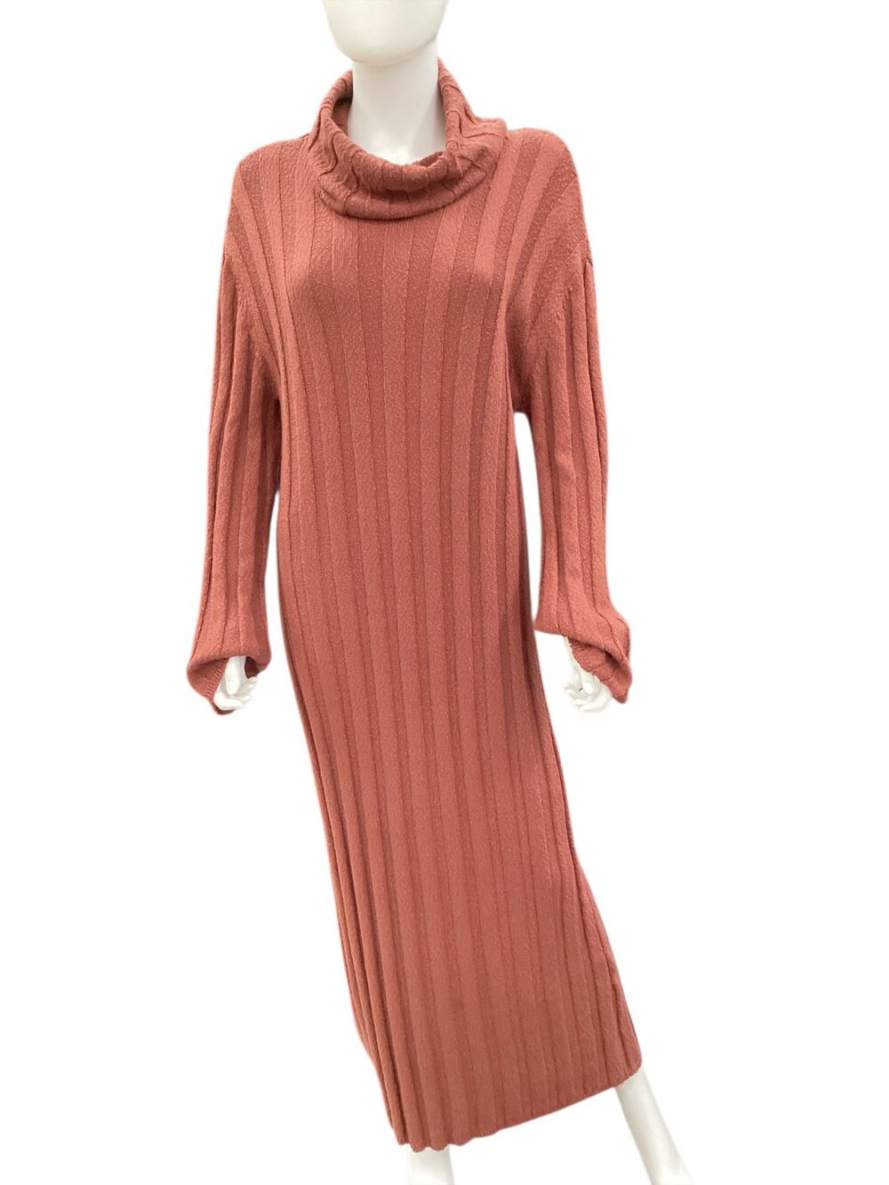 FP Beach Free People Dress Womens SZ M LongKnit Acrylic/CottonBlend Burnt Orange
